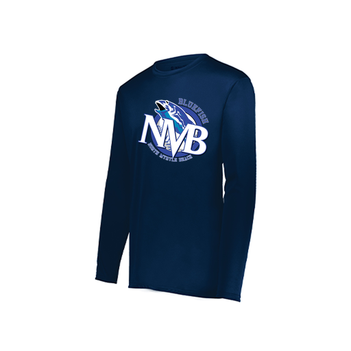 [222822.065.XS-LOGO1] Men's LS Smooth Sport Shirt (Adult XS, Navy, Logo 1)