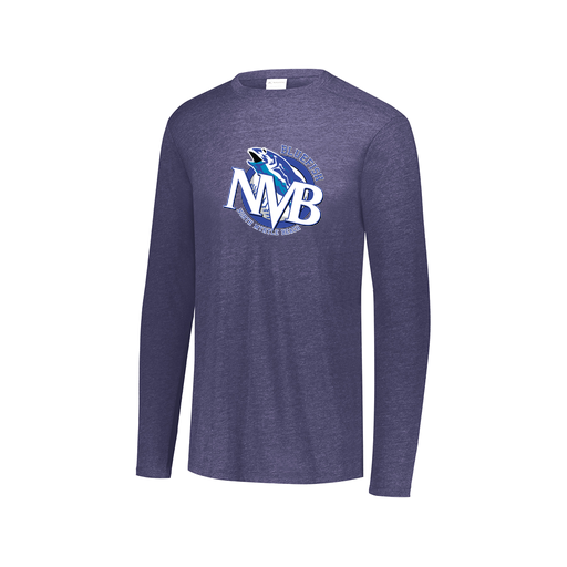 [FTLCUBNV-AXS-LOGO1] Decker Men's Tri-Blend T-Shirt - Long Sleeve (Adult XS, Navy, Logo 1)