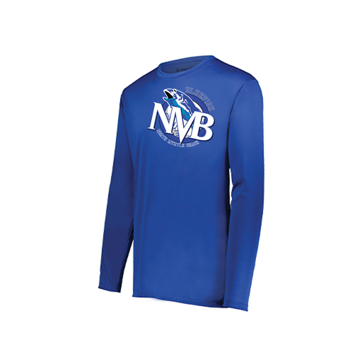 [222823.060.S-LOGO1] Youth LS Smooth Sport Shirt (Youth S, Royal, Logo 1)
