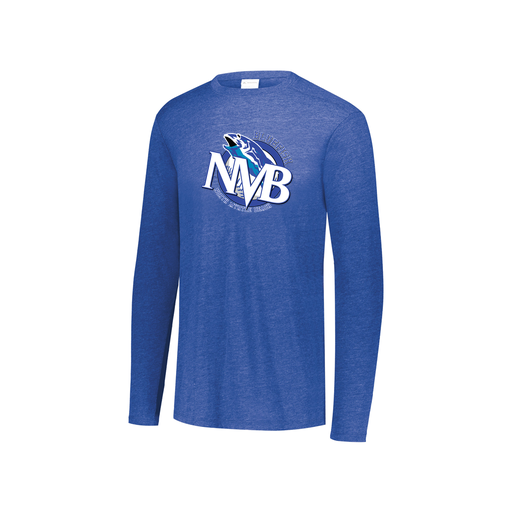 [FTLCUBRY-YS-LOGO1] Decker Youth Tri-Blend T-Shirt - Long Sleeve (Youth S, Royal, Logo 1)