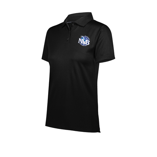 [222768.080.XS-LOGO1] Ladies Prism Polo (Female Adult XS, Black, Logo 1)