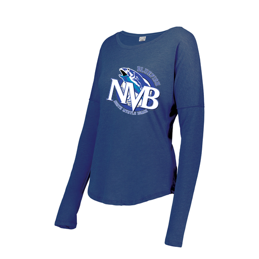 [3077.U55.XS-LOGO1] Ladies LS Ultra-blend T-Shirt (Female Adult XS, Royal, Logo 1)